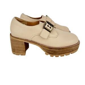 Oasis Society Sarah platform buckle block chunky heel shoes Maryjanes tan size 9